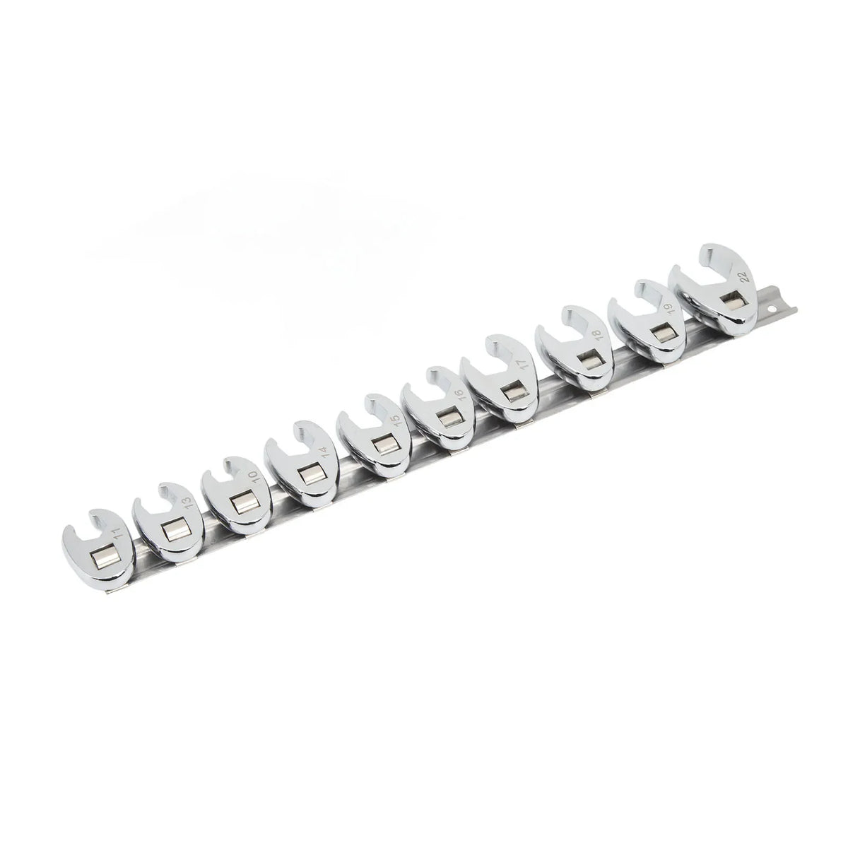10pc Crow's Foot Wrench Set | 3/8" Drive | 10–22mm Chrome Crow's Foot Wrench Set Qme
