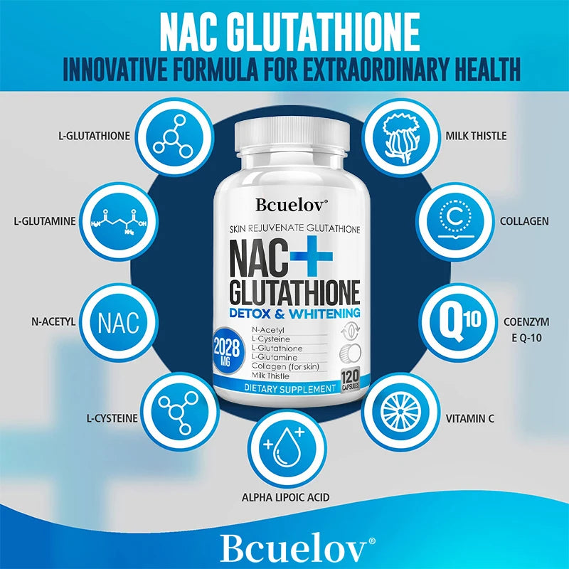 NAC Glutathione Milk Thistle Vitamin C Capsules & Patches Antioxidant Supplement Qst