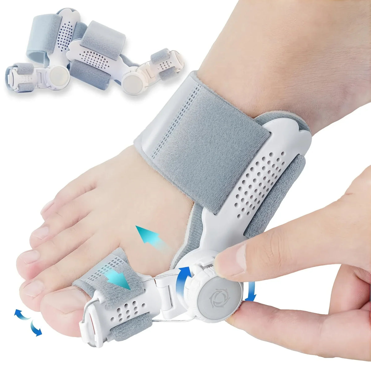 Rotatable Silicone Big Toe Separator Cushion – Left & Right Toe Separator Cushion Qme Light Grey