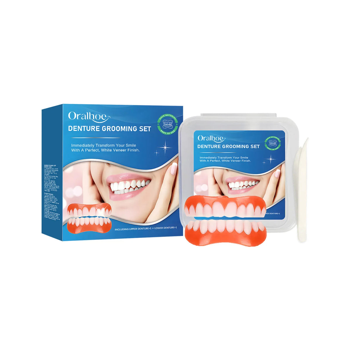 Oralhoe Silicone Snap-On Denture Kit – Upper & Lower Set Snap-On Denture Kit Qst 1set boxed