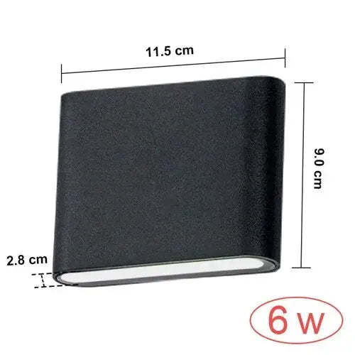Waterproof LED Outdoor Wall Lamp – Modern Minimalist Design Outdoor Wall Lamp Qme Warm white Black-6W