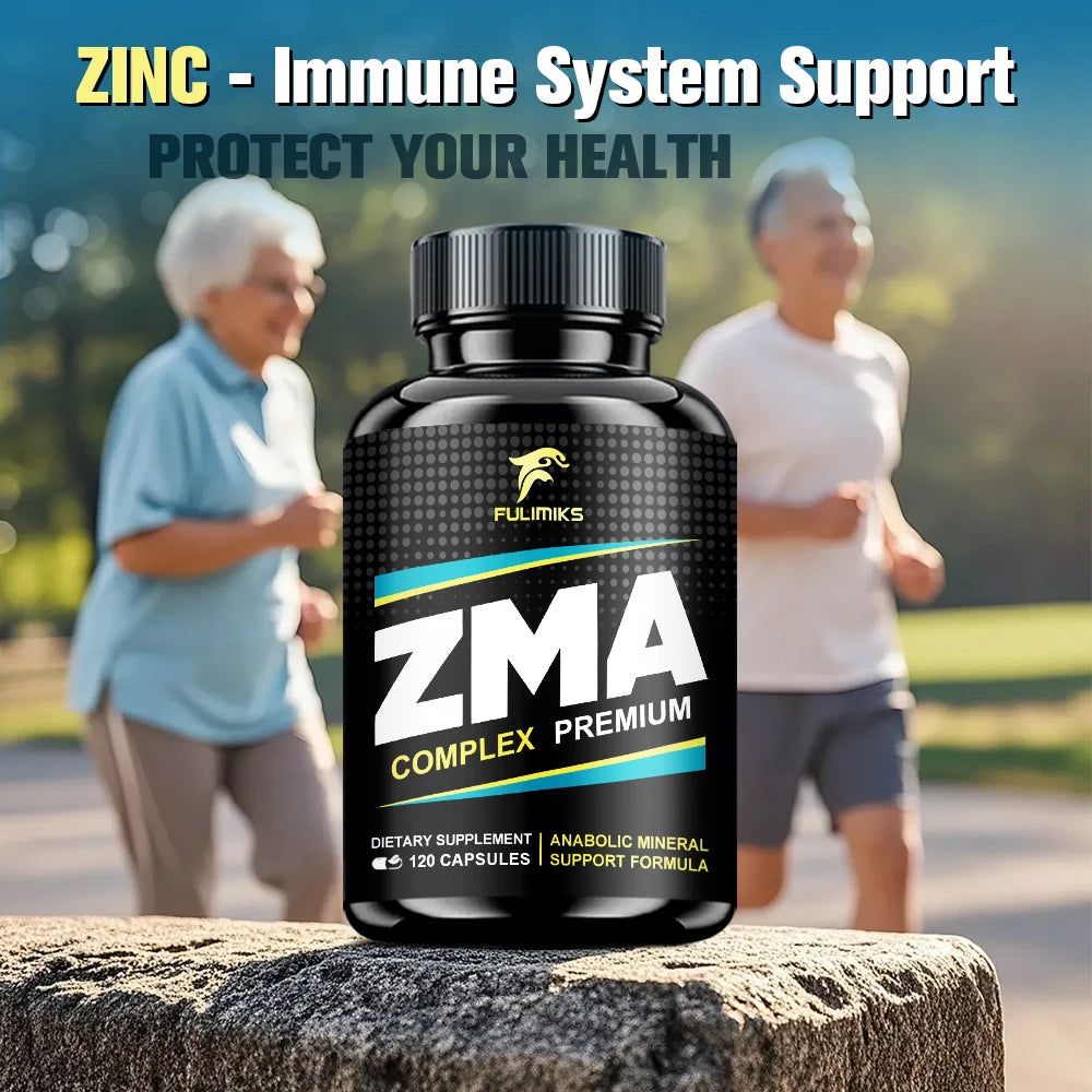ZMA Supplement Capsules – Zinc, Magnesium & Vitamin B6 120ct Mineral Supplement Qst