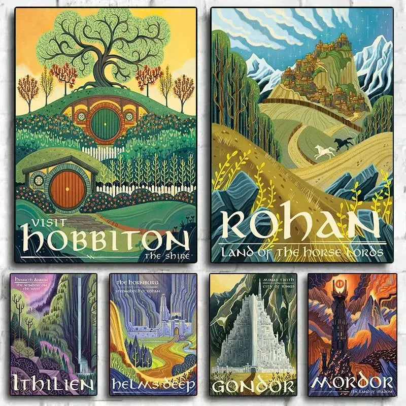 Fantasy Castle Retro Canvas Print – Vintage Wall Art Poster Canvas Wall Art Qst