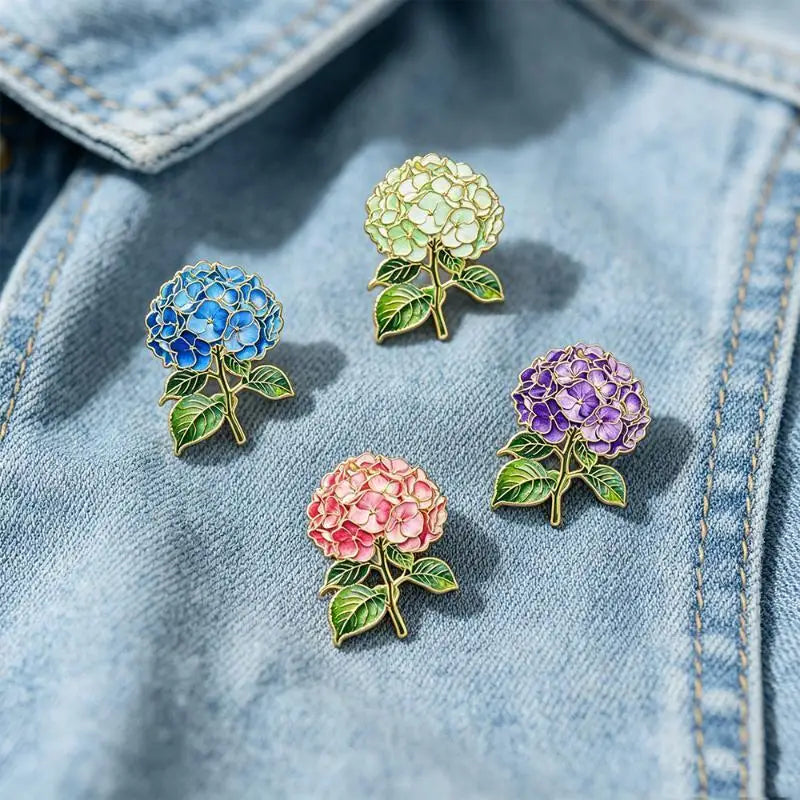 Botanical Enamel Flower Lapel Pin – Elegant Floral Brooch Enamel Lapel Pin Qme