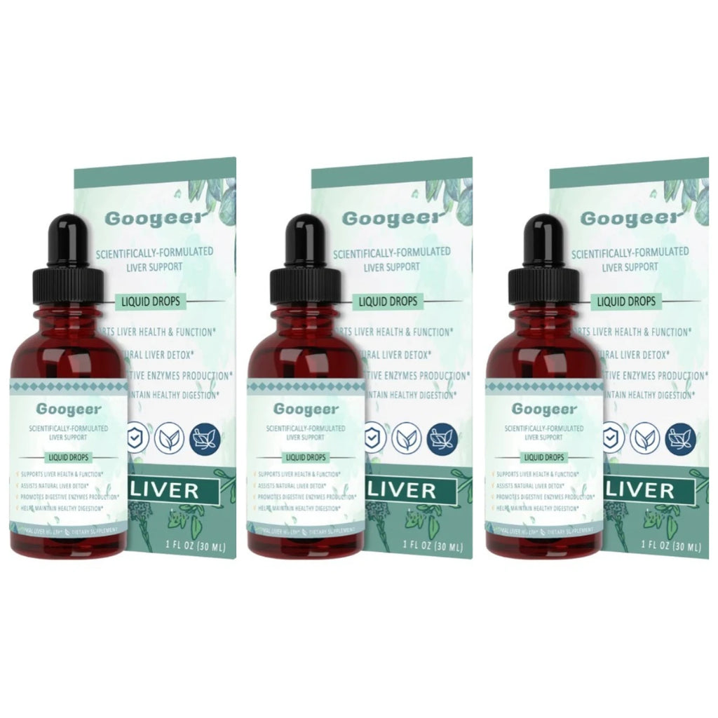 Liver Support Liquid Drops 30ml – Dendrobium & Mullein Extract Herbal Liquid Supplement Qst 90ml(Pack of 3)