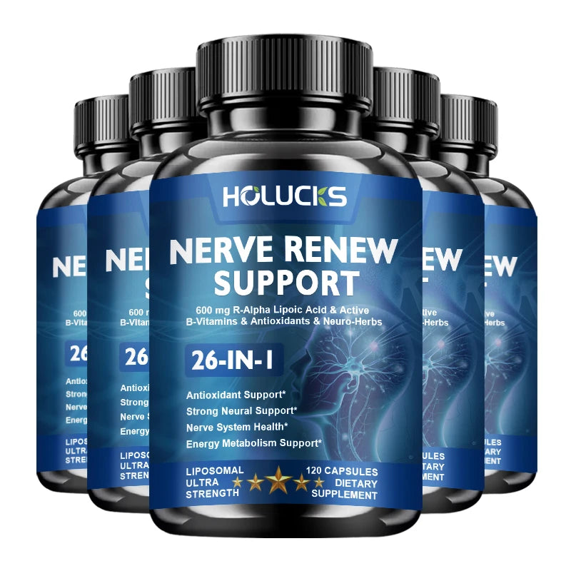 Nerve Renew Capsules – Taurine, Turmeric & B Complex Wellness Supplement Qst 5BOX 120pcs Hot Sale