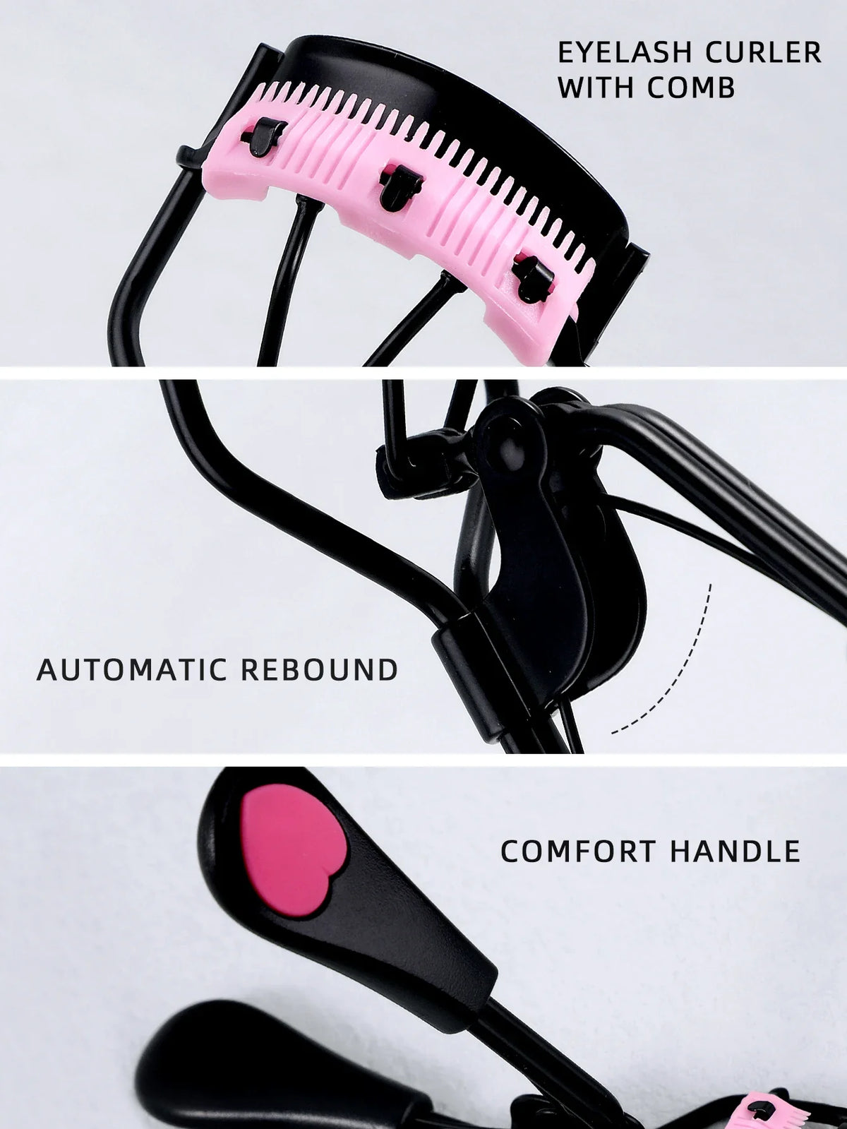 Stainless Steel Eyelash Curler & Comb | Long-Lasting Lift Eyelash Curler Qme