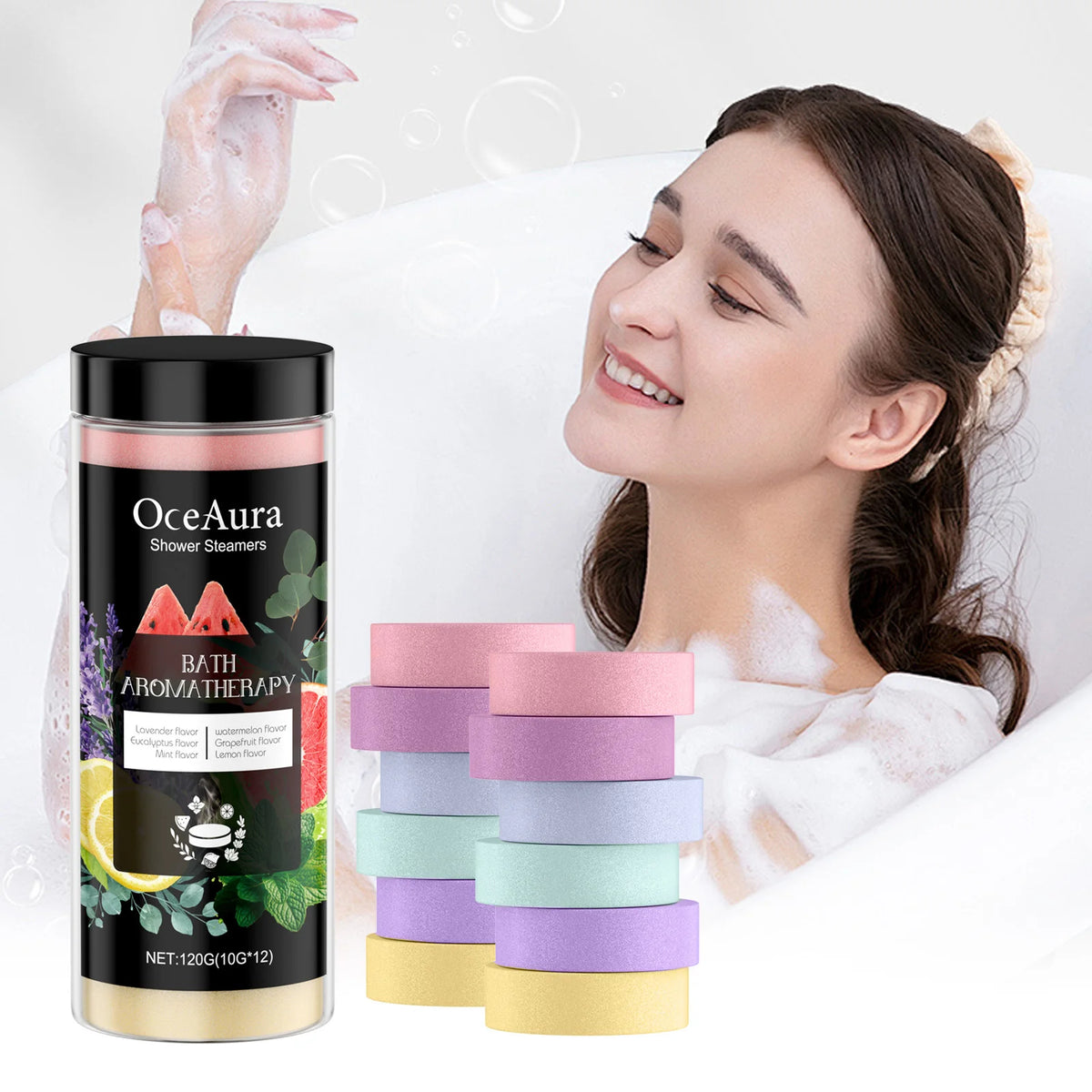 OceAura Shower Steamers 12 Pack – Aromatherapy Spa Gift Set Shower Steamers Qst