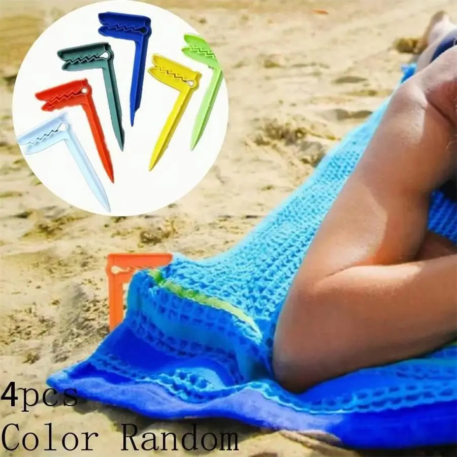 Portable Beach Towel Clips Outdoor Camping Mat Holder 4pcs Towel Clips Qme 4pcs