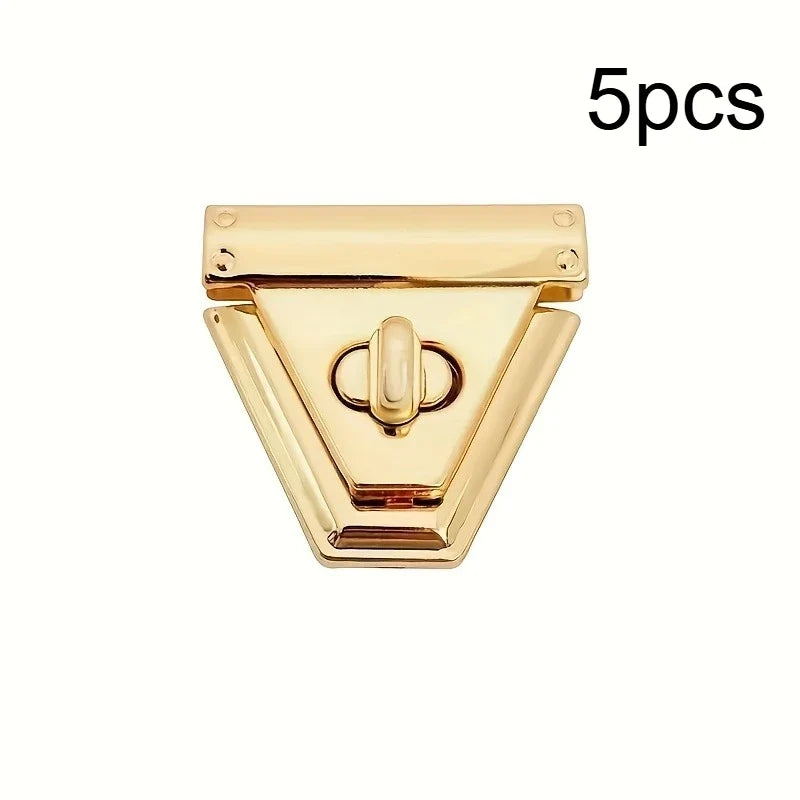 Metal Triangle Turn Lock Clasp – DIY Handbag Purse Hardware Bag Hardware Clasp Qme 5pcs