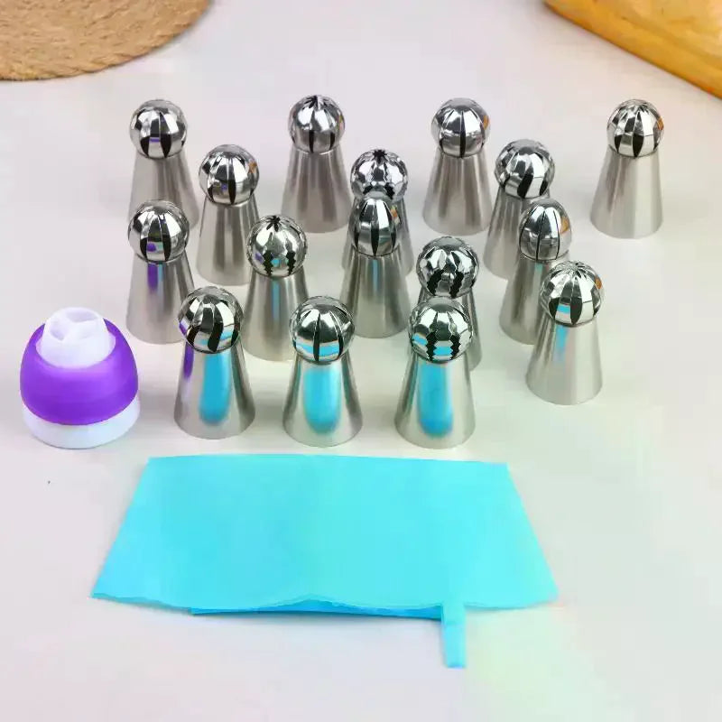Cake Decorating Piping Tips Set – Beginner Baking Kit Piping Tips Set Qme