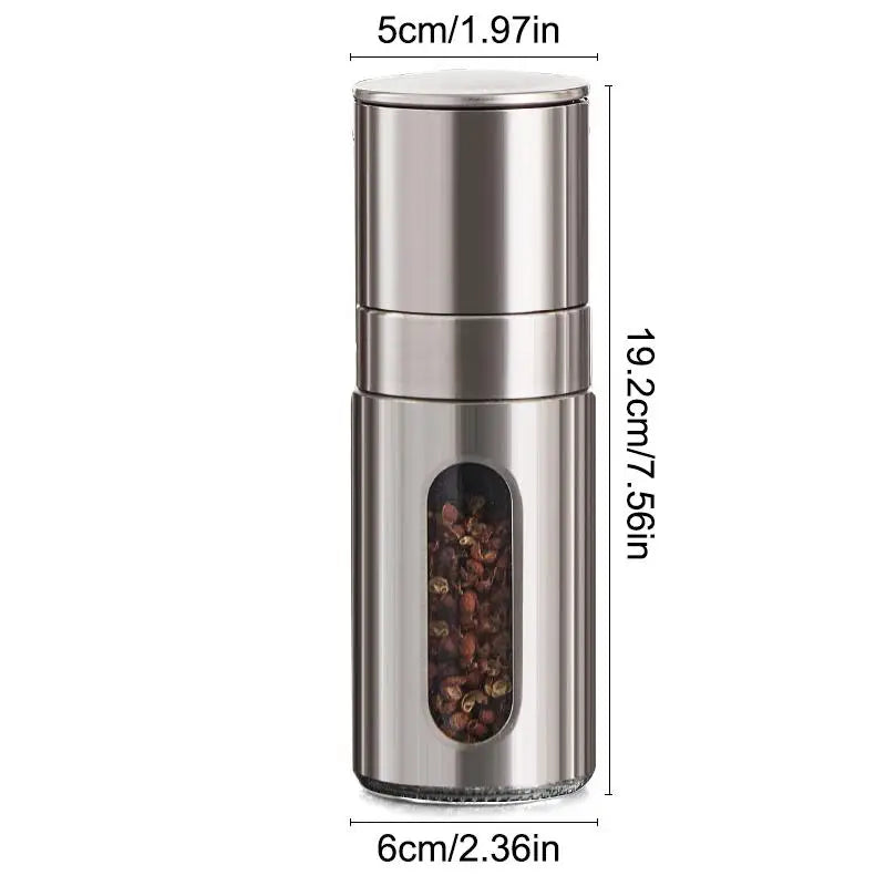 Stainless Steel Manual Salt & Pepper Mill – Adjustable Grinder Spice Grinder Mill Qme B3