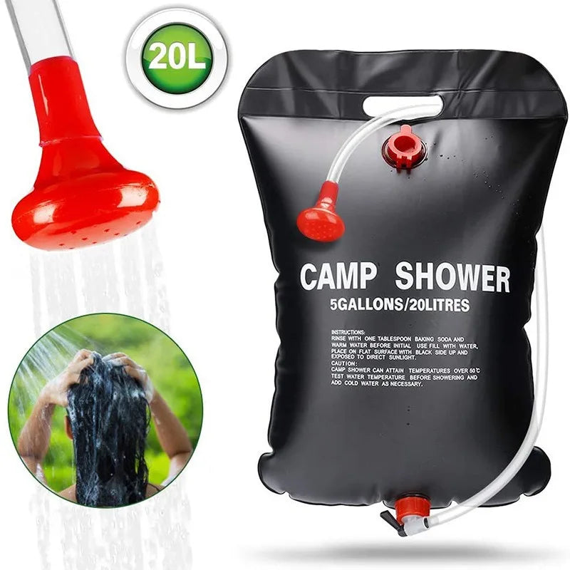 20L Foldable Solar Shower Bag – Portable Camping Shower Solar Camping Shower Qme
