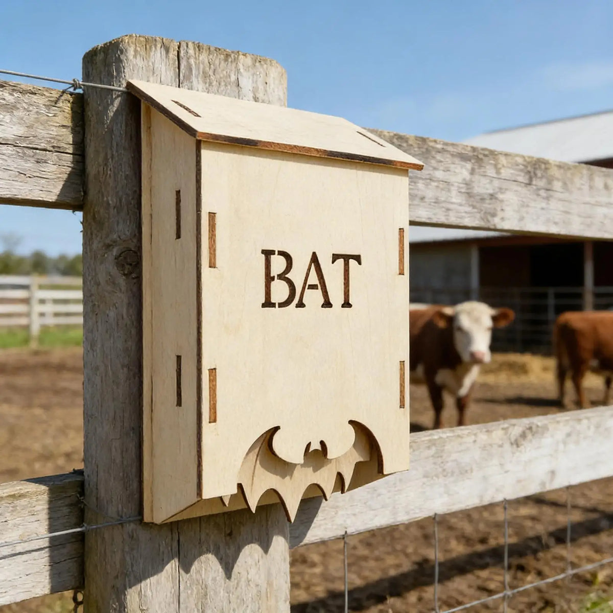 Wooden Bat House – Outdoor Wildlife Habitat for Garden & Yard Bat House Qst