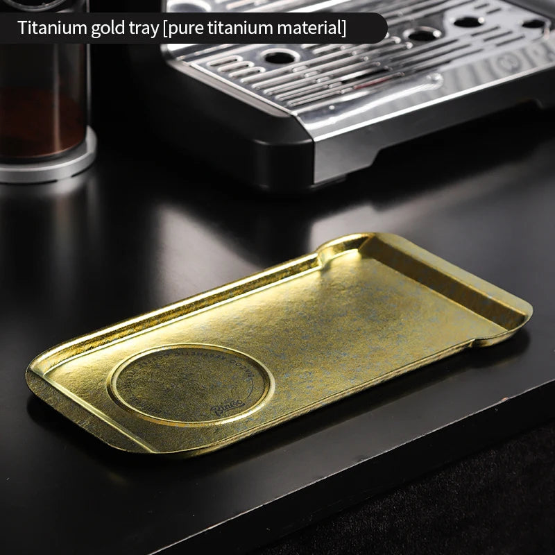 Bincoo Pure Titanium Café Serving Tray – Coffee & Dessert Platter Café Serving Tray Qst Yellow