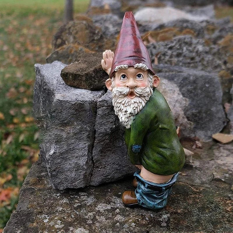 Novelty Gnome Resin Statue | Bearded Dwarf Garden Sculpture Garden Gnome Statue Qme