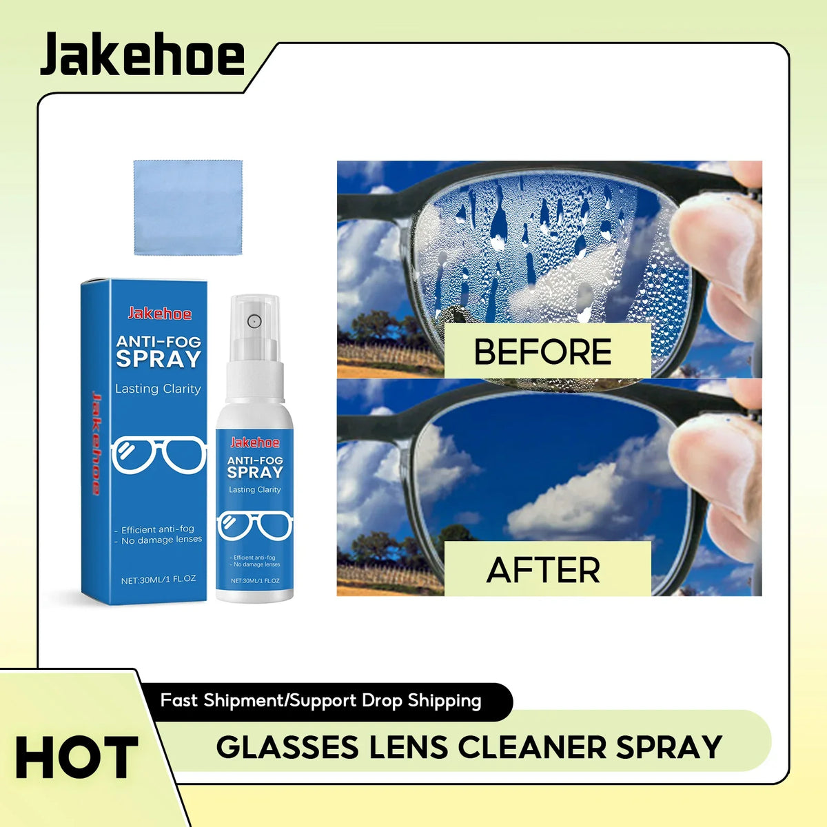 Portable Eyeglass Lens Cleaner Spray & Polish | 3 Scents Eyeglass Lens Cleaner Qme