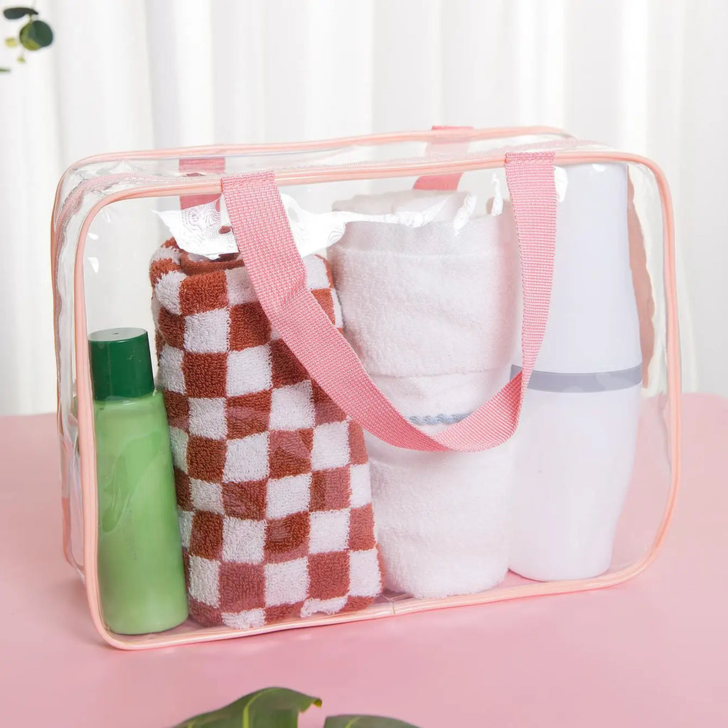 Clear PVC Travel Makeup Bag | Waterproof Transparent Organizer Travel Makeup Bag Qme