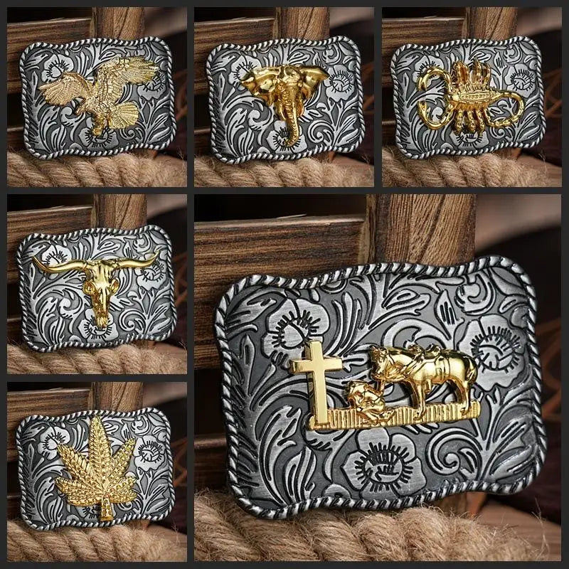 Western Belt Buckle – Vintage Cowboy Rodeo Silver | Men & Women Western Belt Buckle Qst