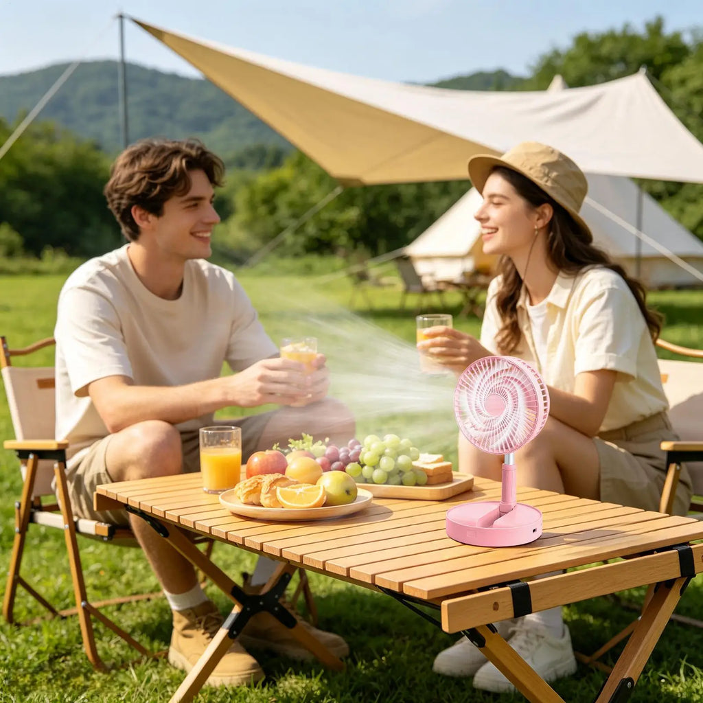 Portable Foldable Fan – 185° Tilt, Quiet & Rechargeable Portable Foldable Fan Qme
