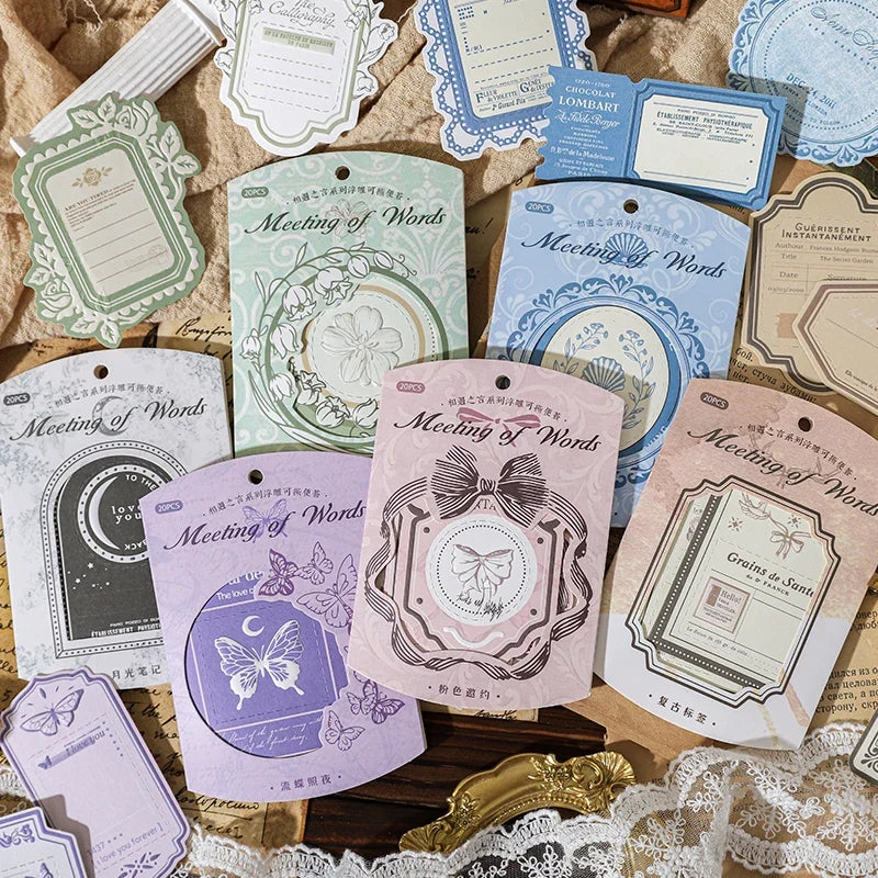 Vintage Label Memo Pad 20 Sheets – Junk Journal Deco Material Journal Deco Paper Qme