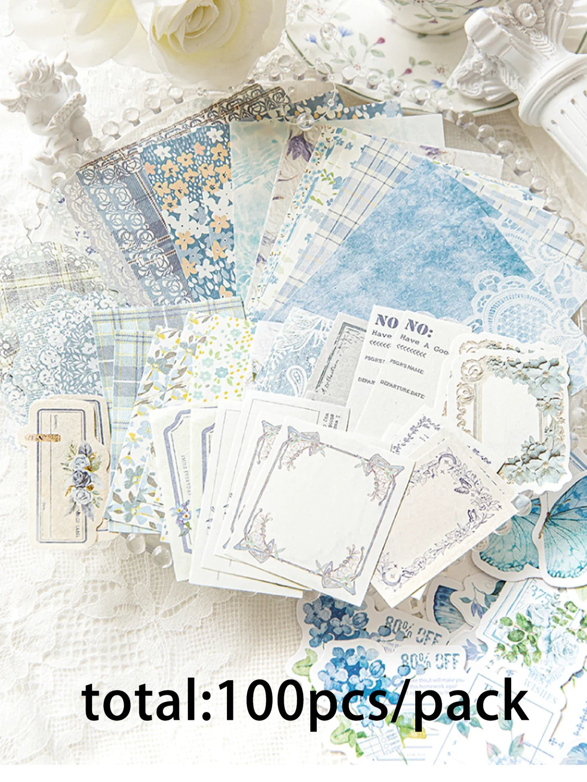 Vintage Watercolor Floral Botanical DIY Decor Paper | 4 Colors Decorative Craft Paper Qme A