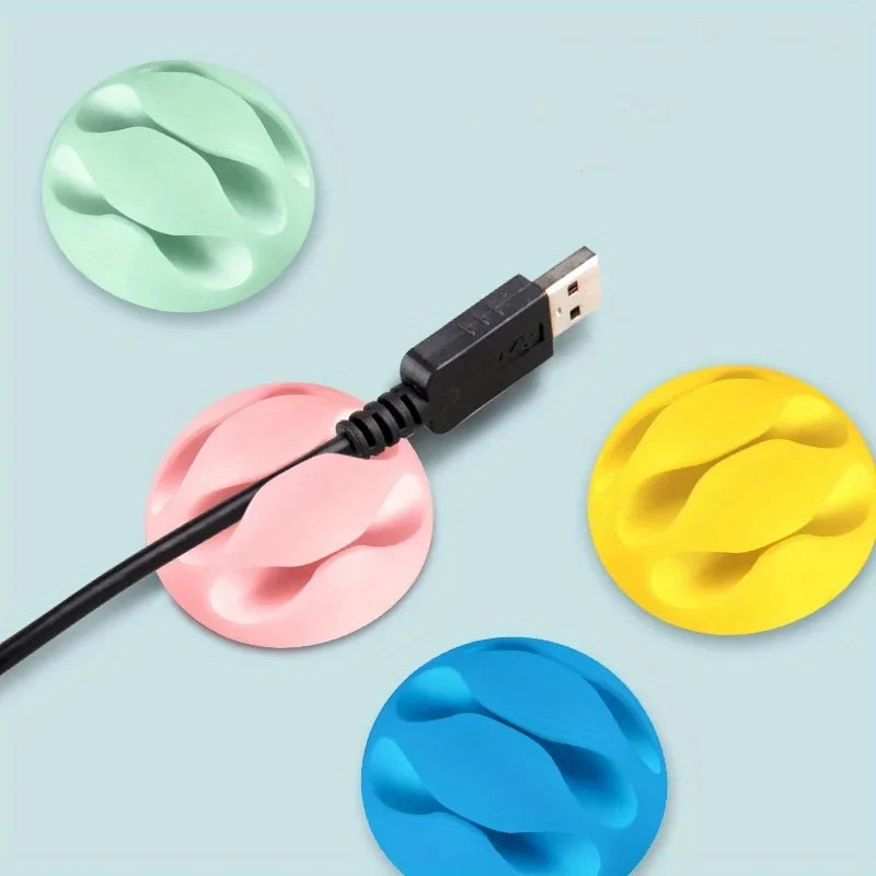 3-Slot Self-Adhesive USB Cable Clip Desktop Organizer Cable Organizer Clip Qme