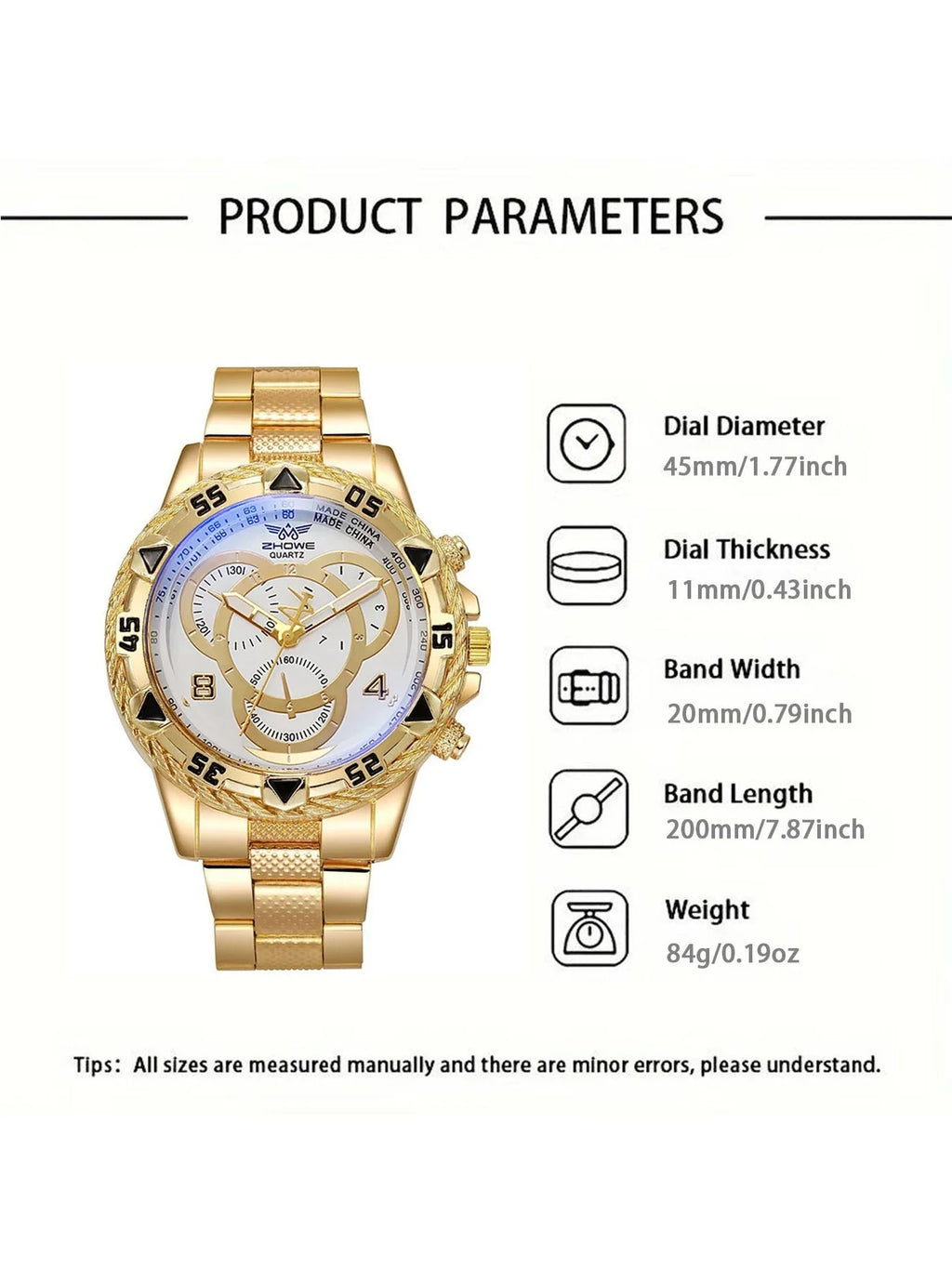 Men's Large Dial Quartz Watch – Blue Light Silicone Strap Men's Quartz Watch Qme