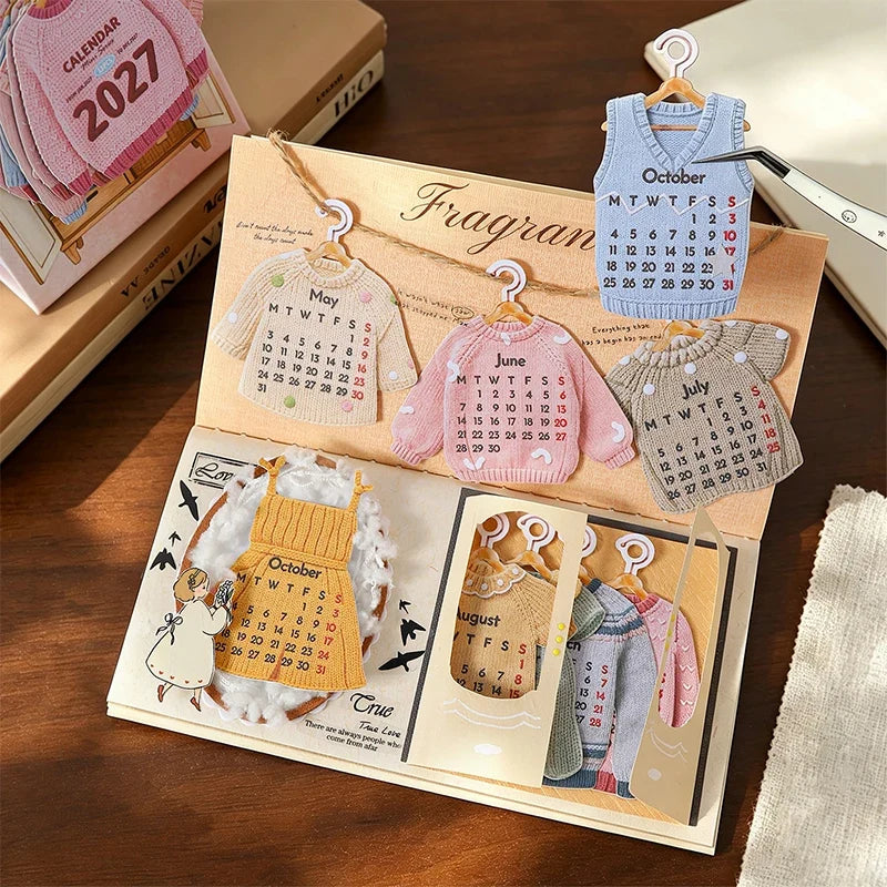 2027 Wardrobe-Shaped Mini Desk Calendar – Cute Creative Design Mini Desk Calendar Qme