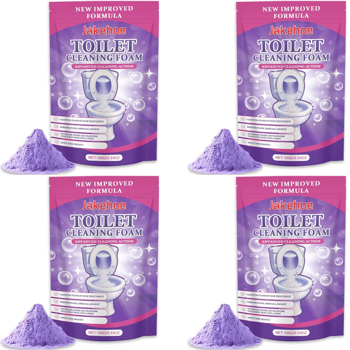 Toilet Cleaning Powder – Descaler & Odor Eliminator | Qme Toilet Cleaning Powder Qme 4 x 100g Boxed