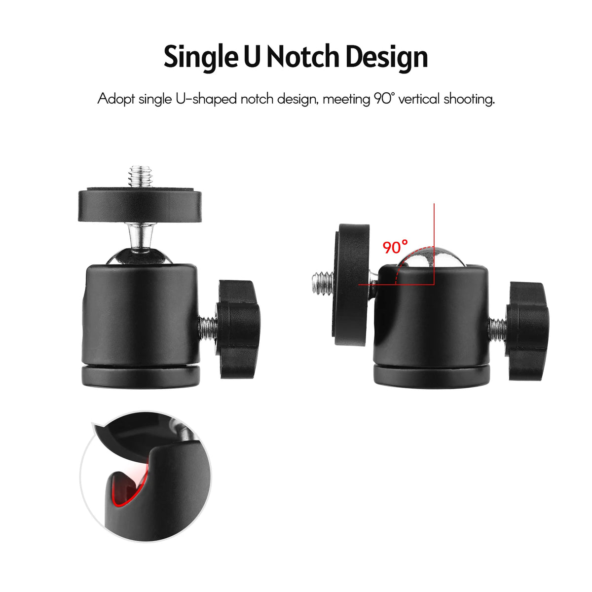 Mini Swivel Ball Head Tripod Mount 360° Rotation 1/4" Screw Tripod Ball Head Qst