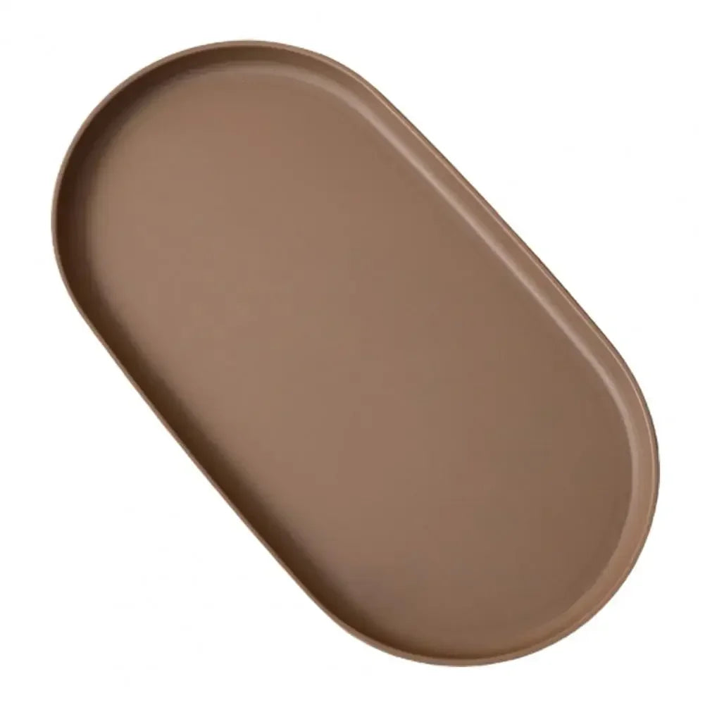 Stackable Oval Serving Plate Dessert Fruit Tray | 5 Colors Oval Serving Plate Qme 1pc Chocolate