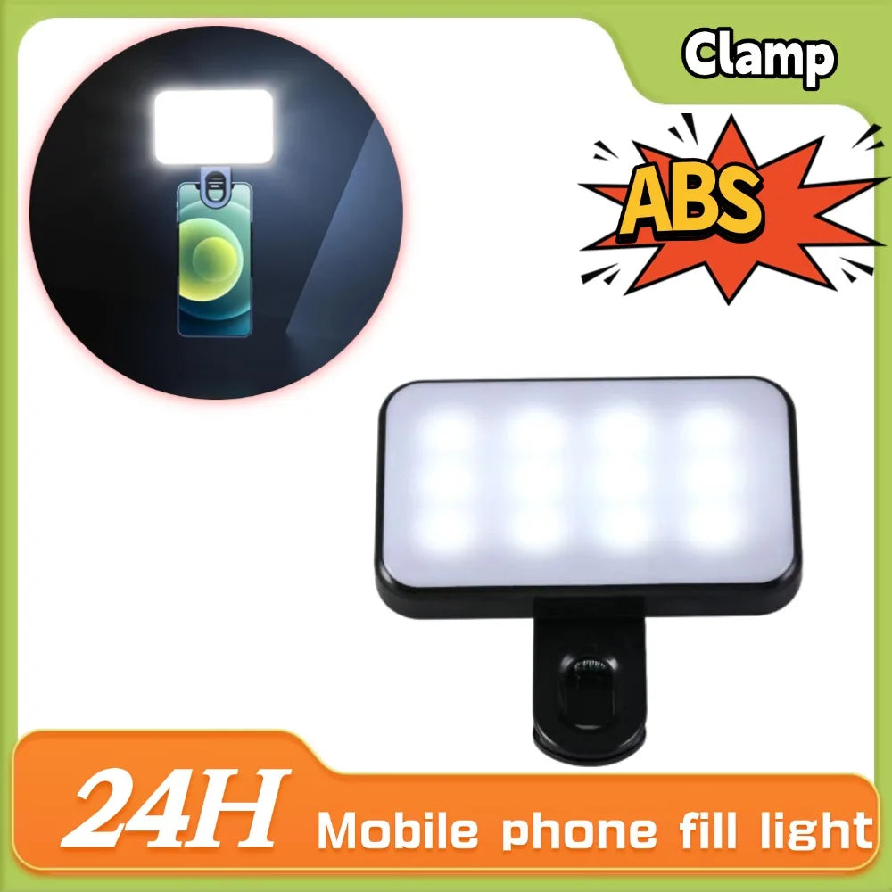 Mini Rechargeable Clip-On LED Selfie Fill Light – 3 Modes LED Selfie Fill Light Qme