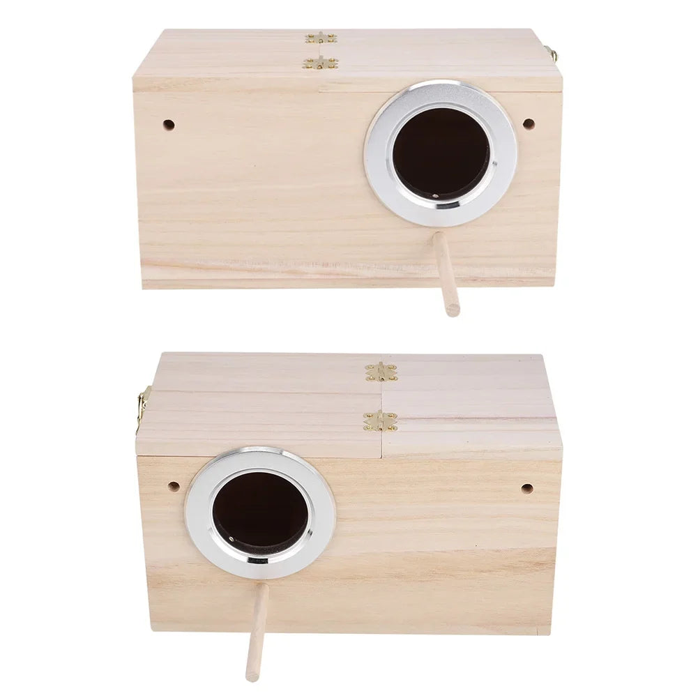 Wooden Bird Nesting Box for Parrots, Budgies & Cockatiels Bird Nesting Box Qme