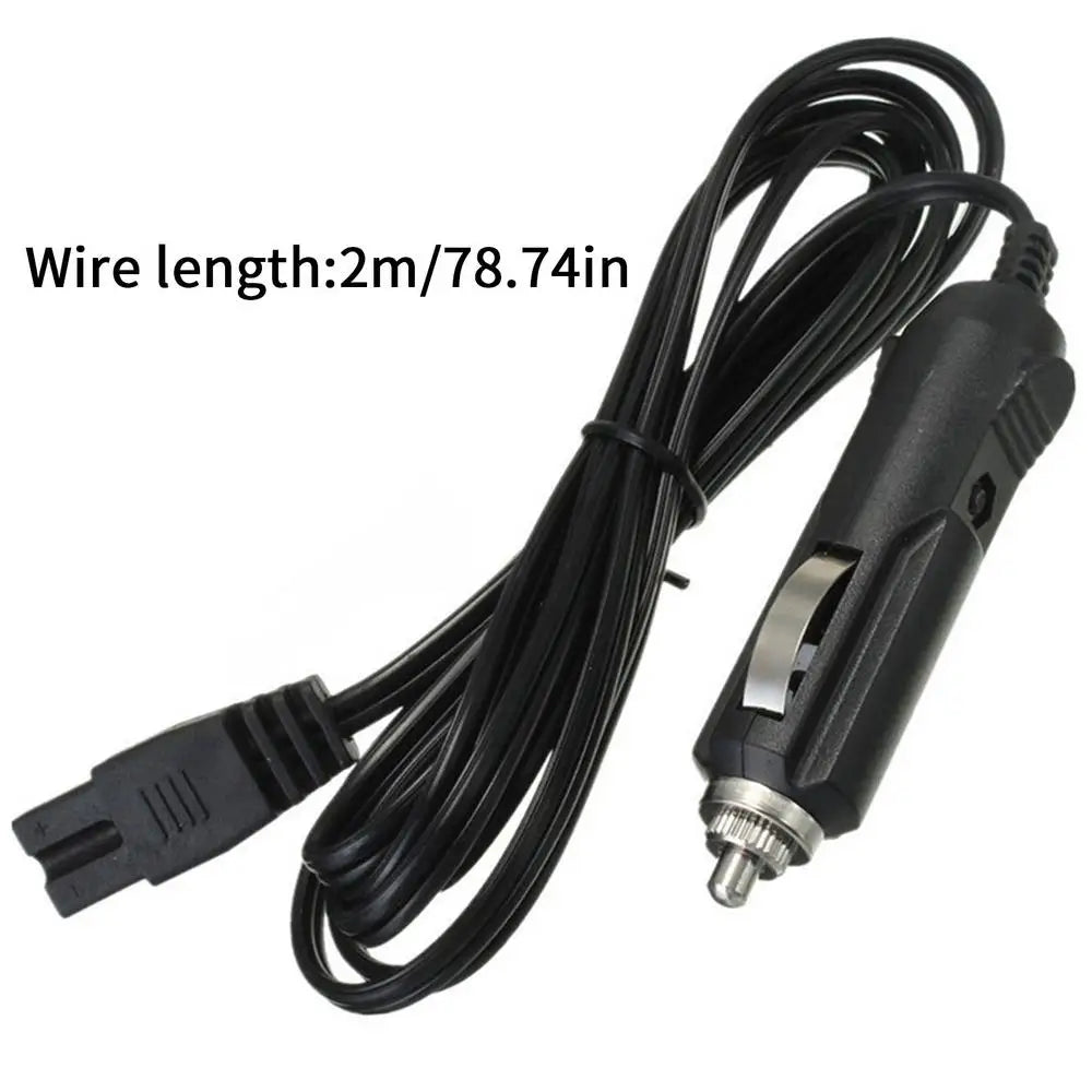 Car Refrigerator Power Cord 12V/24V DC Cigarette Lighter Cable Car Power Cable Qst Black