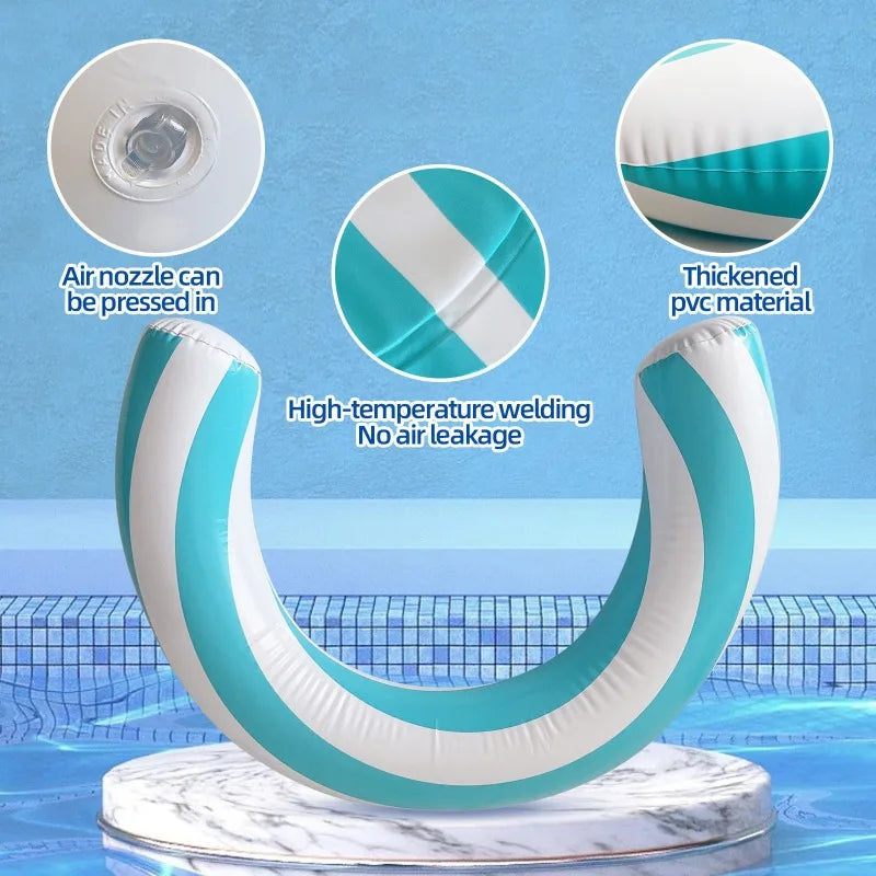Inflatable Arc-Shaped Swim Ring for Adults | Pool Float Inflatable Pool Float Qme