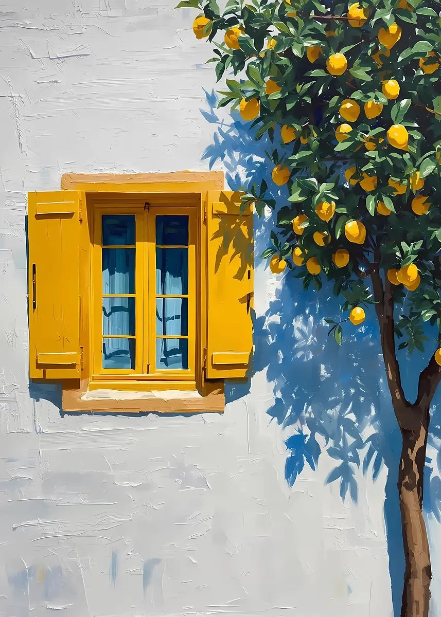 Summer Lemons & Straw Hat Canvas Wall Art – Modern Print Canvas Wall Art Qst 10 30x40cm Unframed