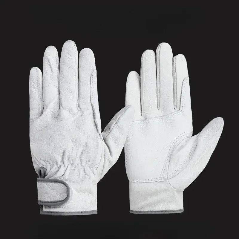Sheepskin Leather Work Gloves – Welding, Garden & Safety Leather Work Gloves Qme