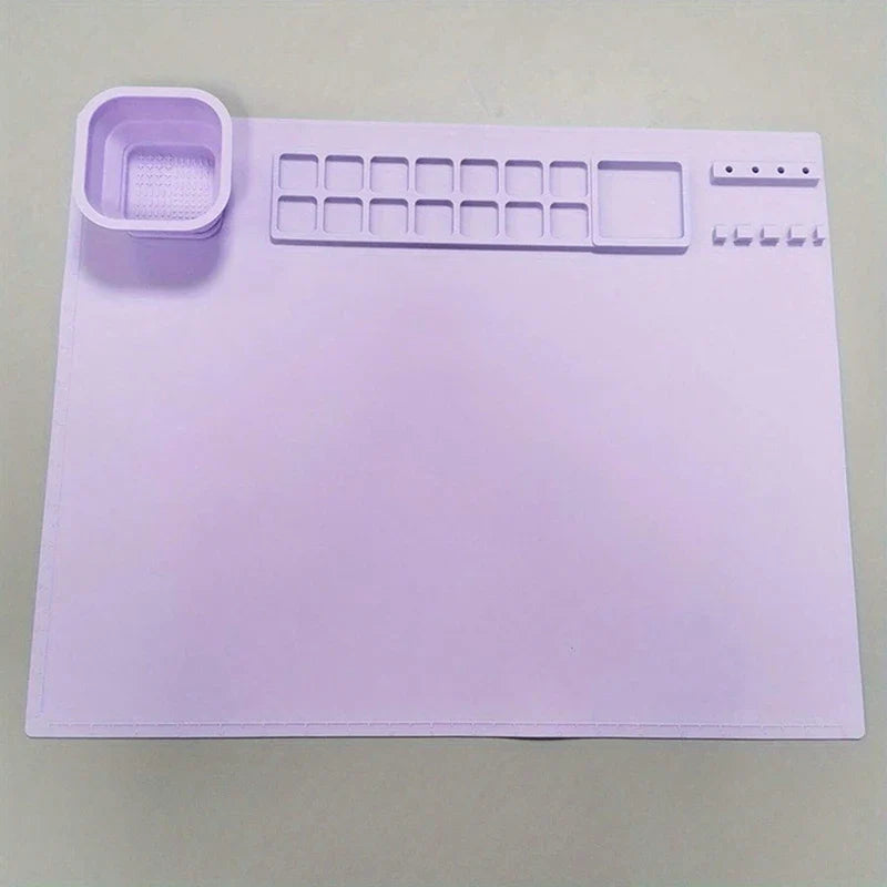 Silicone Painting Mat & Brush Holder Pad – Washable Art Mat Silicone Art Mat Qme Purple