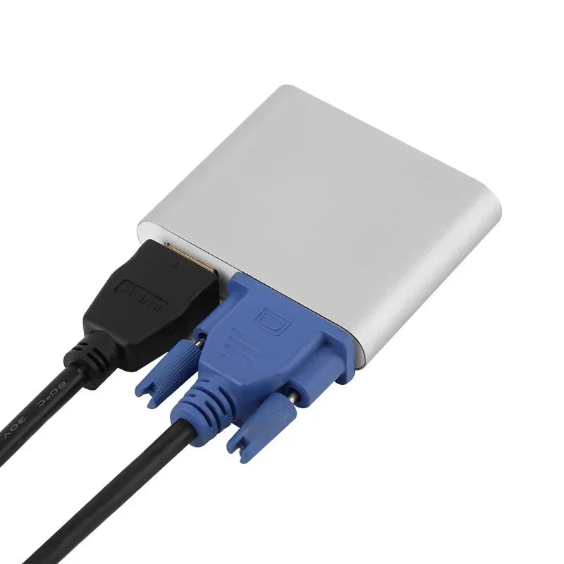 USB to VGA Converter Adapter HD 1080P Digital AV Multiport Video Converter Adapter Qme