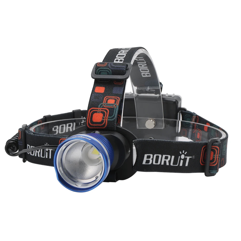 BORUiT 1000LM Zoomable LED Headlamp – IPX5 Waterproof Torch LED Headlamp Qst