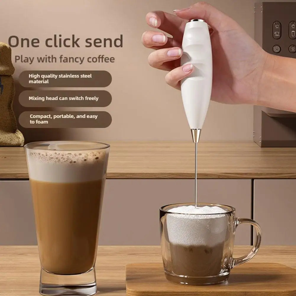 Handheld Milk Frother Foam Maker – Rechargeable Mini Whisk Handheld Milk Frother Qme
