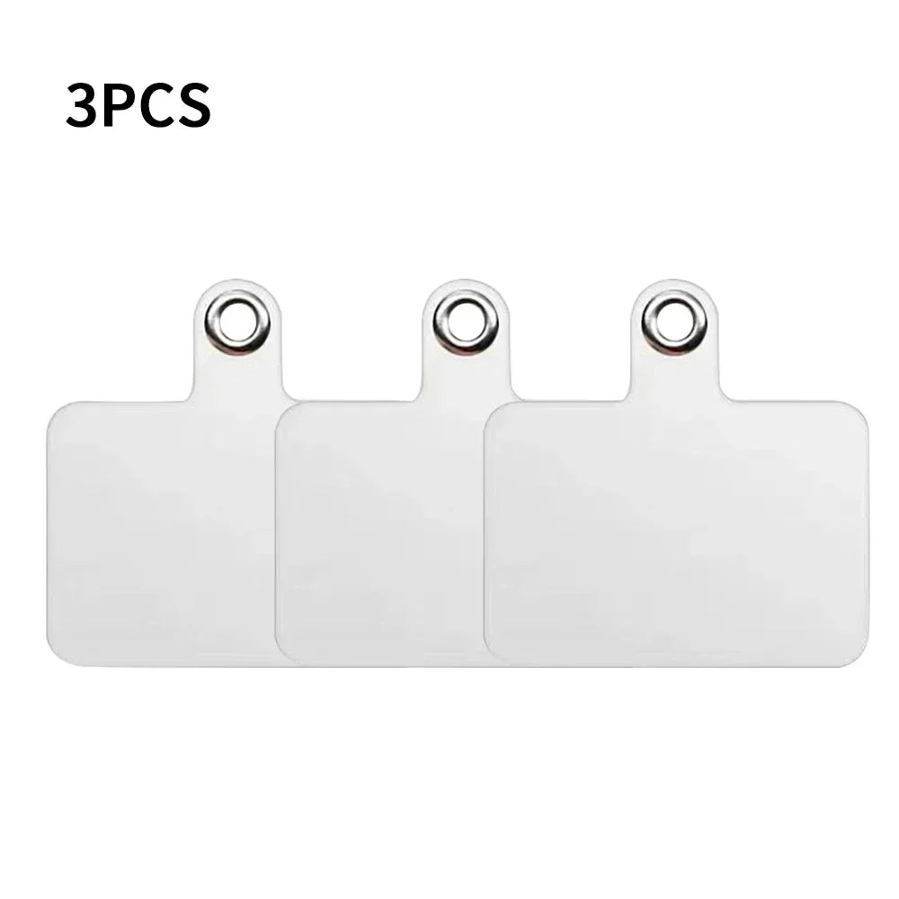 Universal Phone Lanyard Card Gasket Transparent Tether Patch Phone Lanyard Patch Qme 3 Pcs