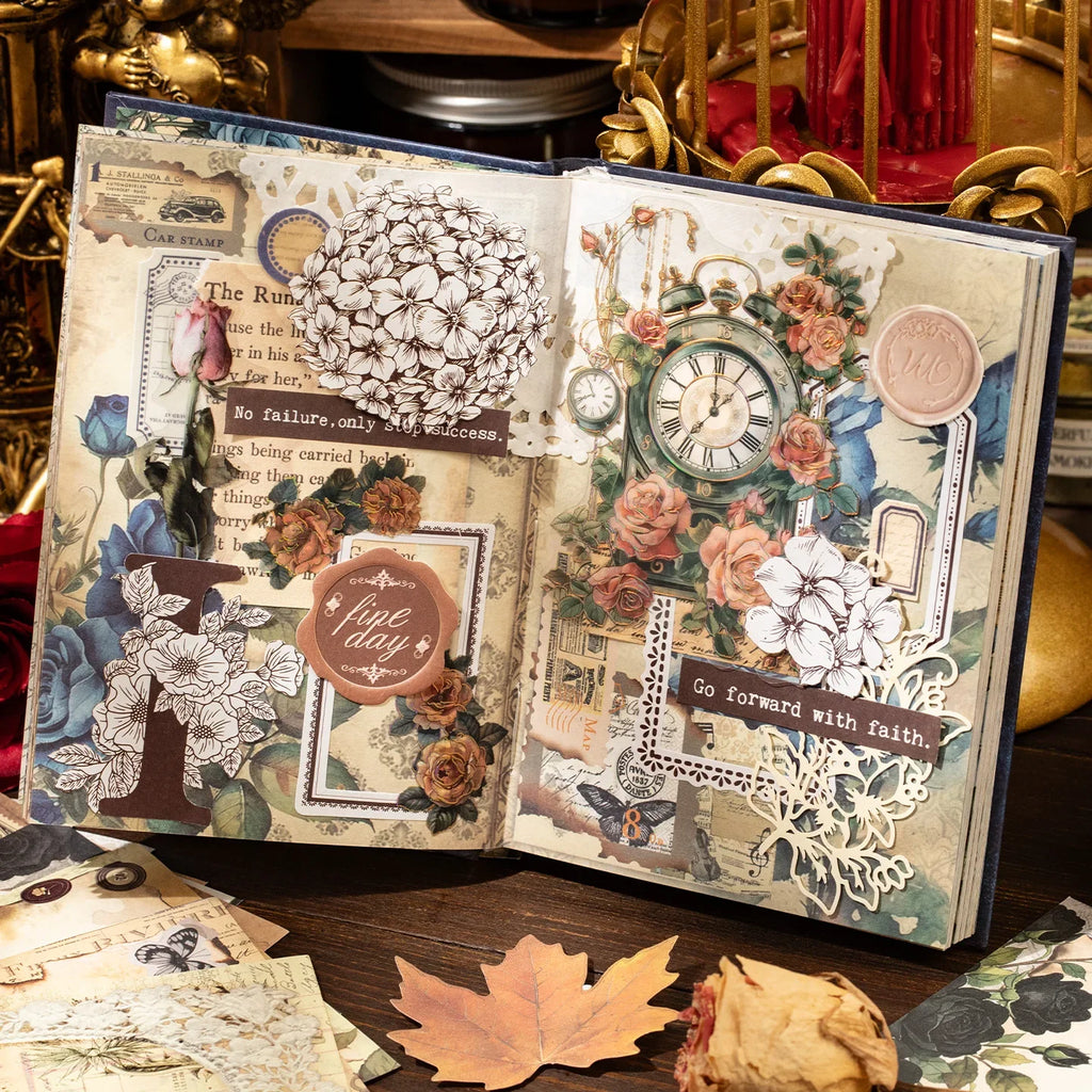 TIANZI 192pcs Vintage Scrapbooking Background Papers DIY Journal Craft Scrapbook Paper Qme