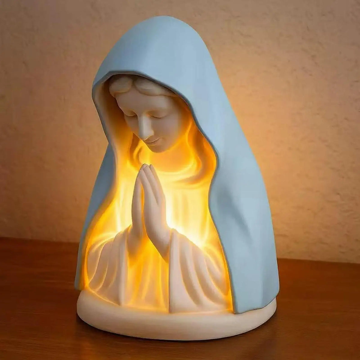 Blessed Mother Mary Night Light – Catholic Resin Figure Religious Night Light Qme