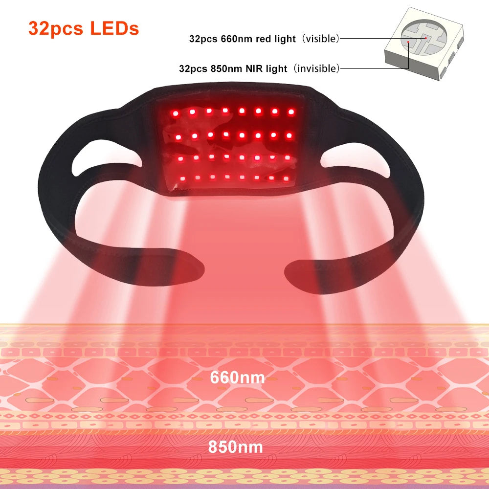 Red & Infrared Light Therapy Wrap 660nm 850nm – Face & Neck Light Therapy Wrap Qst