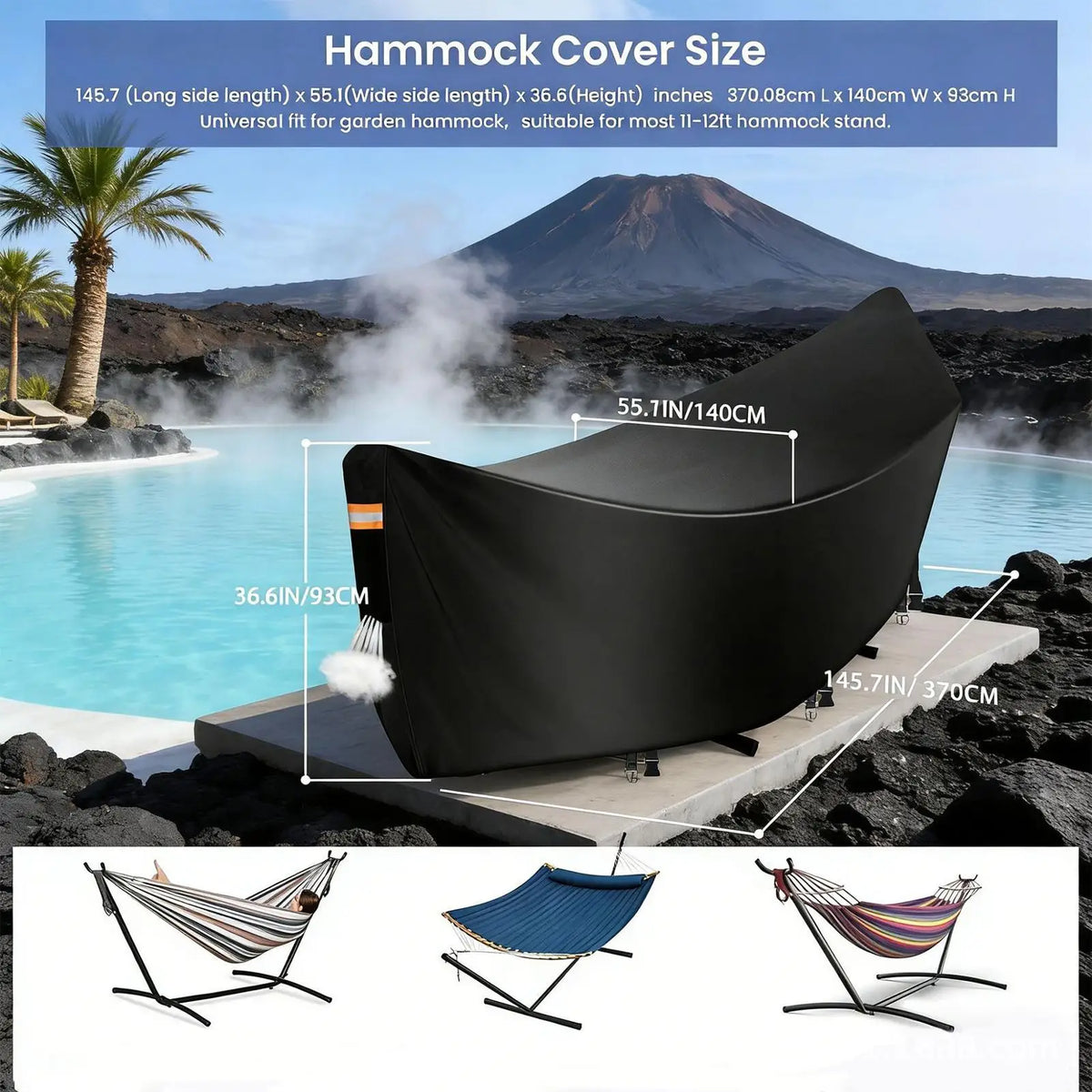 Heavy Duty Hammock Cover – Waterproof Dustproof Outdoor Protector Hammock Cover Qme