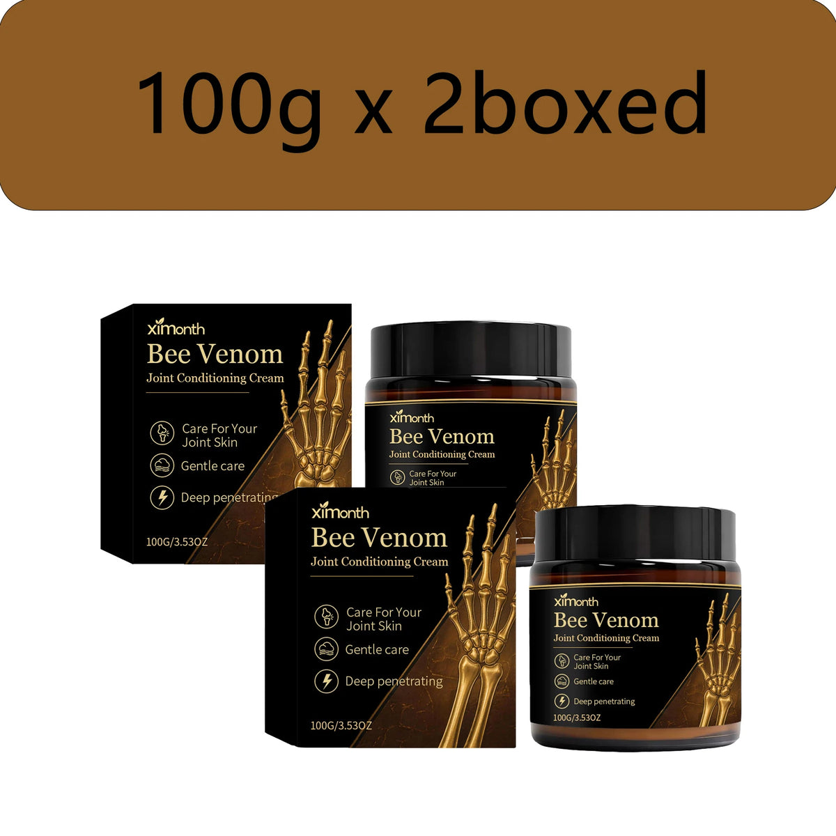 Ximonth Bee Venom Joint Care Cream | Daily Moisturizer Body Moisturizing Cream Qst 100g x 2boxed