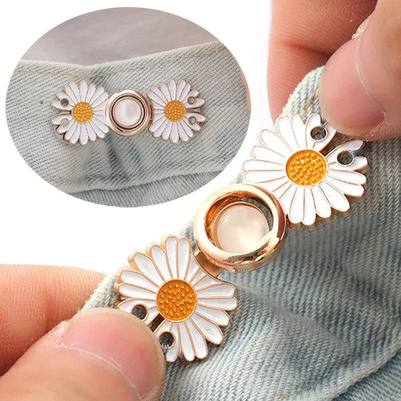 Metal Flower Pearl Snap Buttons – Reusable Pants Fastener Pin Snap Fastener Button Qme