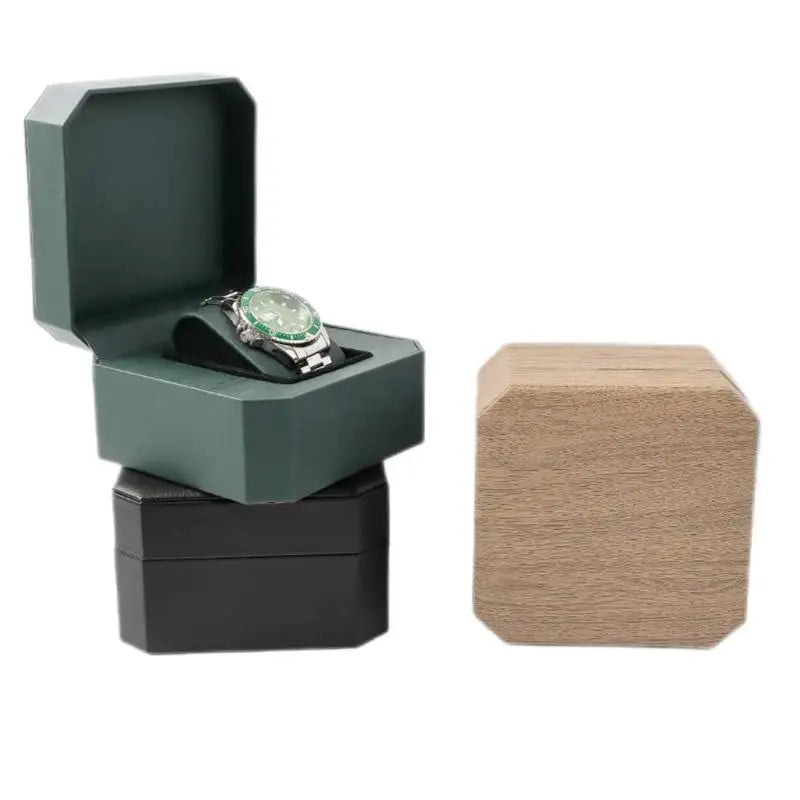 Octagonal PU Leather Watch Box | 2-Piece Portable Storage Case Watch Storage Case Qme